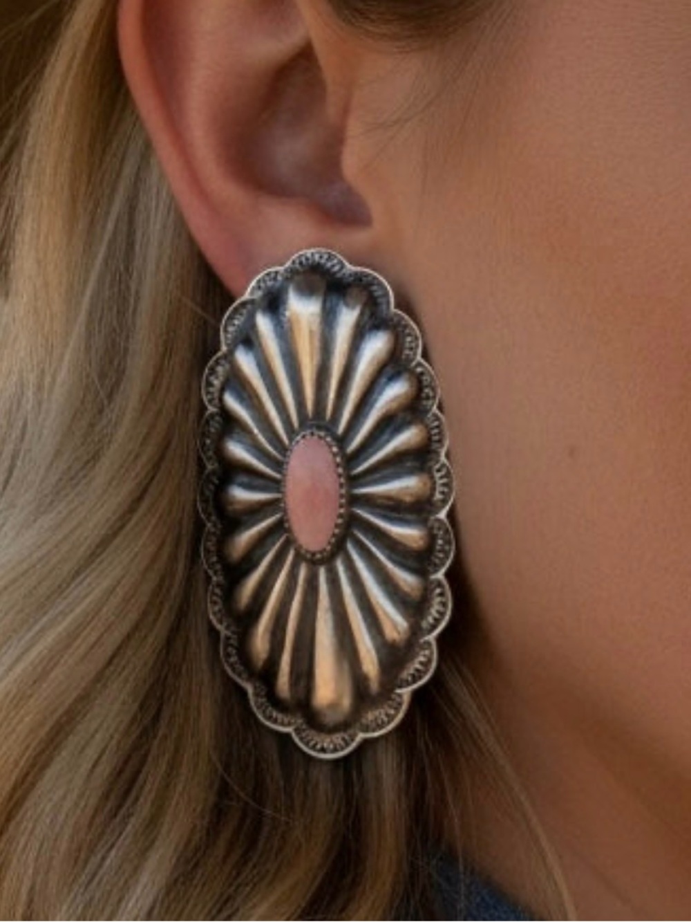 Rita Lee Pink Conch Concho earrings
